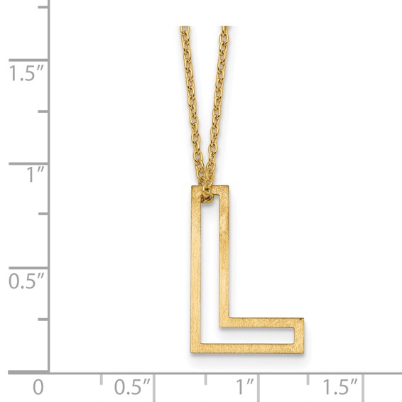 Sterling Silver/Gold-Plated Cut Out Slide Initial L Necklace