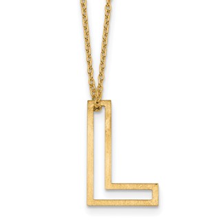 Sterling Silver/Gold-Plated Cut Out Slide Initial L Necklace