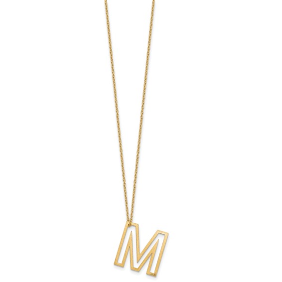 Sterling Silver/Gold-Plated Cut Out Slide Initial M Necklace