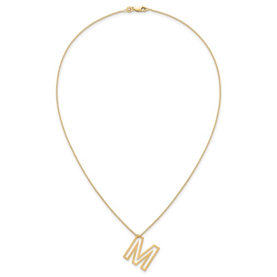 Sterling Silver/Gold-Plated Cut Out Slide Initial M Necklace