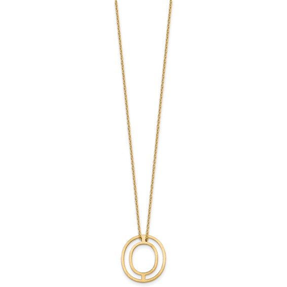 Sterling Silver/Gold-Plated Cut Out Slide Initial O Necklace