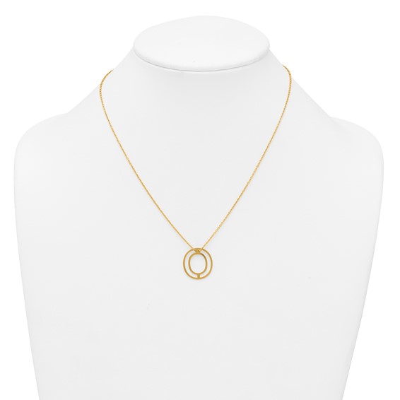 Sterling Silver/Gold-Plated Cut Out Slide Initial O Necklace