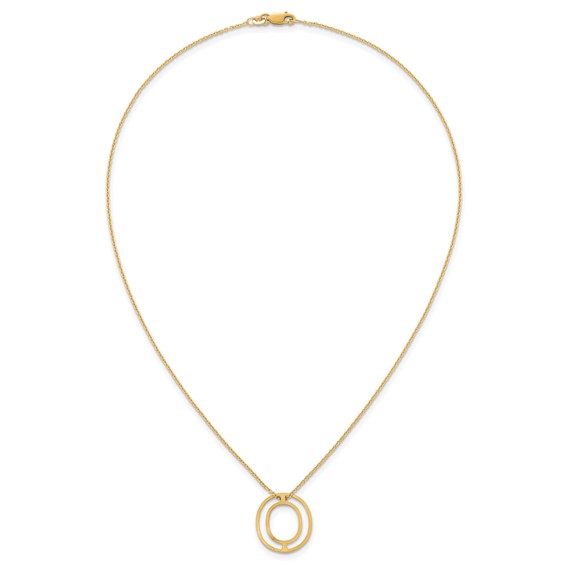 Sterling Silver/Gold-Plated Cut Out Slide Initial O Necklace