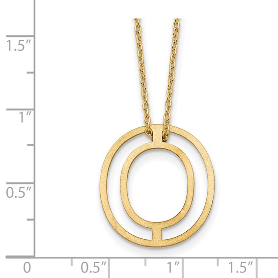 Sterling Silver/Gold-Plated Cut Out Slide Initial O Necklace