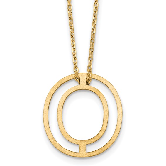 Sterling Silver/Gold-Plated Cut Out Slide Initial O Necklace