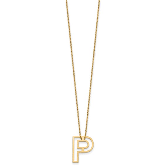 Sterling Silver/Gold-Plated Cut Out Slide Initial P Necklace