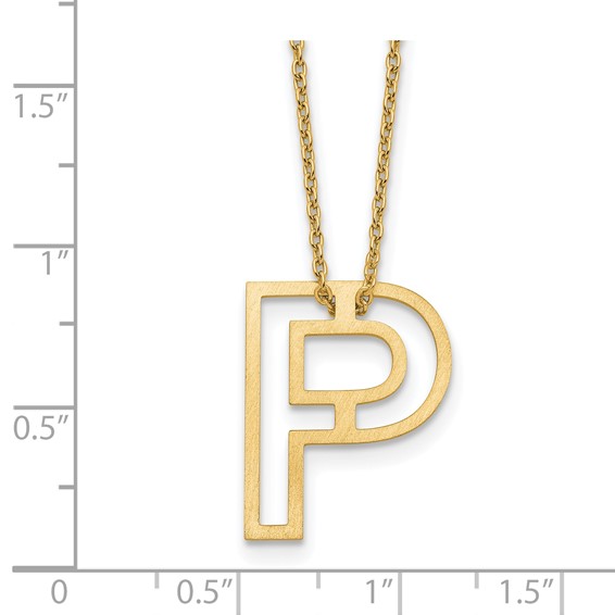Sterling Silver/Gold-Plated Cut Out Slide Initial P Necklace