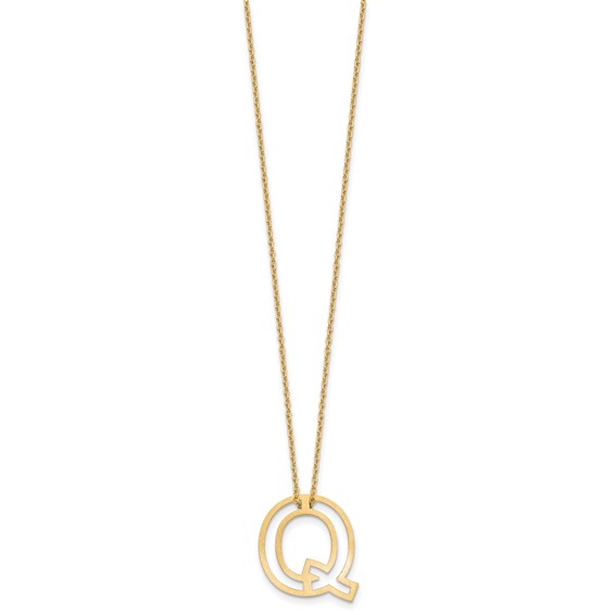 Sterling Silver/Gold-Plated Cut Out Slide Initial Q Necklace