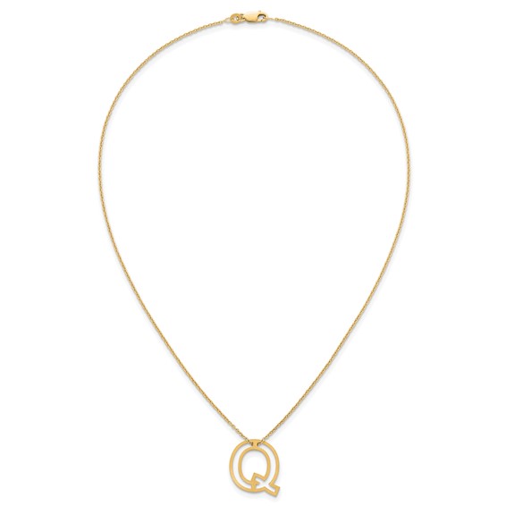 Sterling Silver/Gold-Plated Cut Out Slide Initial Q Necklace