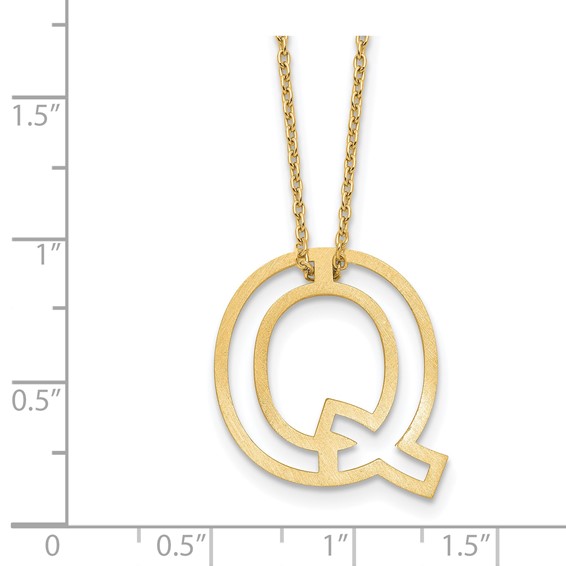 Sterling Silver/Gold-Plated Cut Out Slide Initial Q Necklace