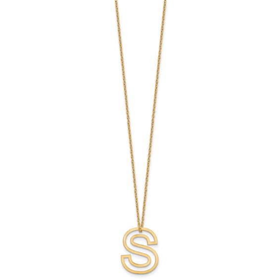 Sterling Silver/Gold-Plated Cut Out Slide Initial S Necklace