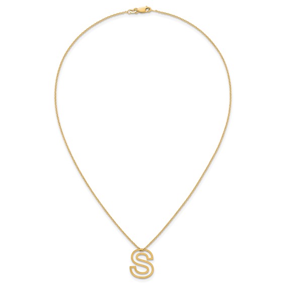Sterling Silver/Gold-Plated Cut Out Slide Initial S Necklace