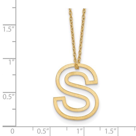 Sterling Silver/Gold-Plated Cut Out Slide Initial S Necklace