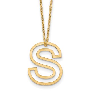 Sterling Silver/Gold-Plated Cut Out Slide Initial S Necklace