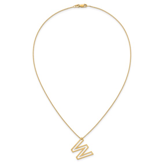 Sterling Silver/Gold-Plated Cut Out Slide Initial W Necklace