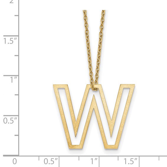 Sterling Silver/Gold-Plated Cut Out Slide Initial W Necklace