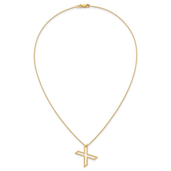 Sterling Silver/Gold-Plated Cut Out Slide Initial X Necklace