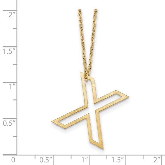Sterling Silver/Gold-Plated Cut Out Slide Initial X Necklace