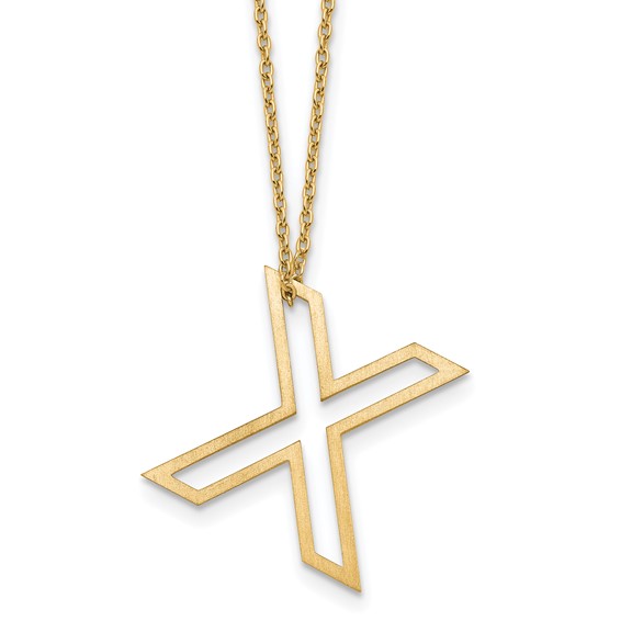Sterling Silver/Gold-Plated Cut Out Slide Initial X Necklace