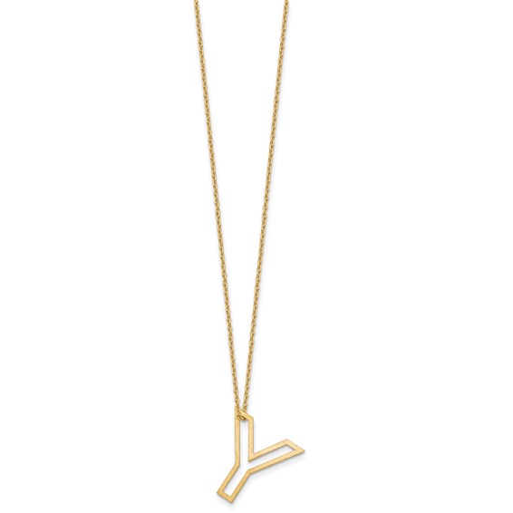 Sterling Silver/Gold-Plated Cut Out Slide Initial Y Necklace