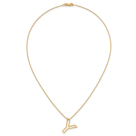 Sterling Silver/Gold-Plated Cut Out Slide Initial Y Necklace