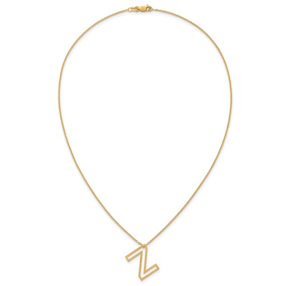 Sterling Silver/Gold-Plated Cut Out Slide Initial Z Necklace