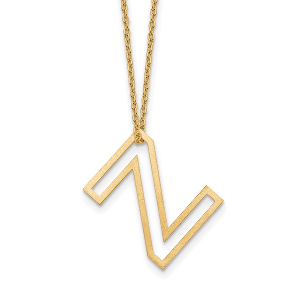 Sterling Silver/Gold-Plated Cut Out Slide Initial Z Necklace