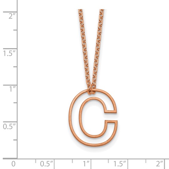 Sterling Silver/Rose Gold-Plated Cut Out Slide Initial C Necklace