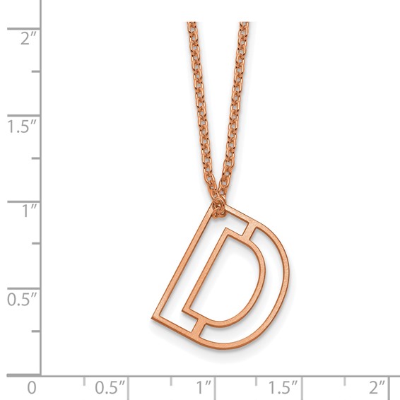 Sterling Silver/Rose Gold-Plated Cut Out Slide Initial D Necklace