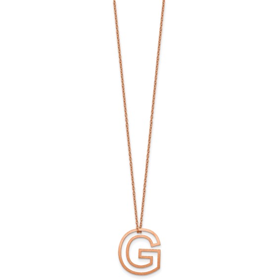 Sterling Silver/Rose Gold-Plated Cut Out Slide Initial G Necklace