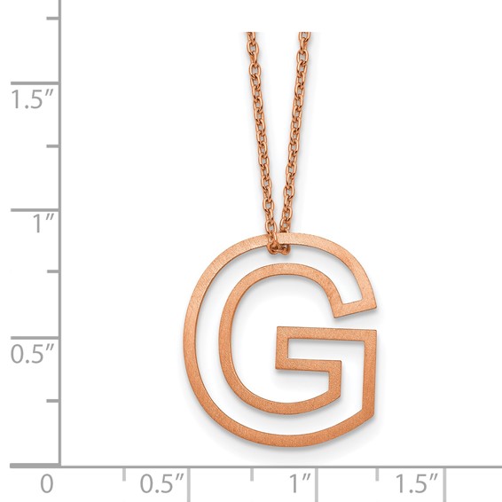 Sterling Silver/Rose Gold-Plated Cut Out Slide Initial G Necklace