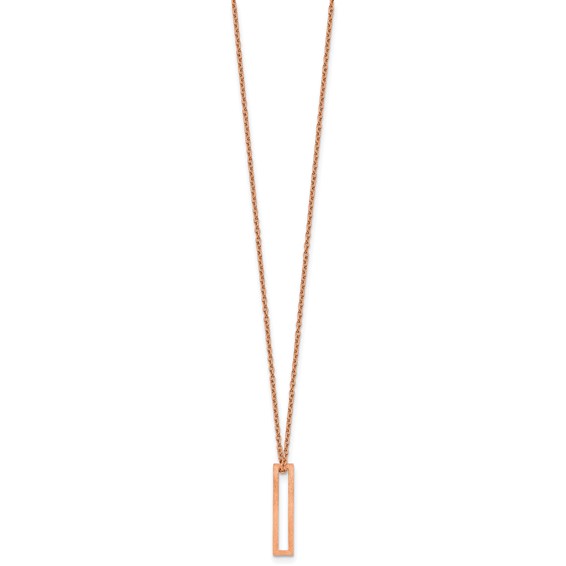 Sterling Silver/Rose Gold-Plated Cut Out Slide Initial I Necklace