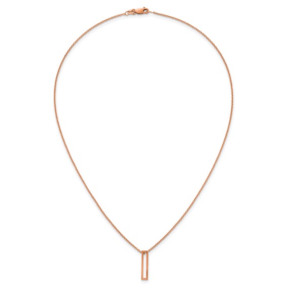 Sterling Silver/Rose Gold-Plated Cut Out Slide Initial I Necklace