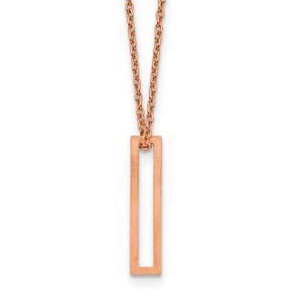 Sterling Silver/Rose Gold-Plated Cut Out Slide Initial I Necklace