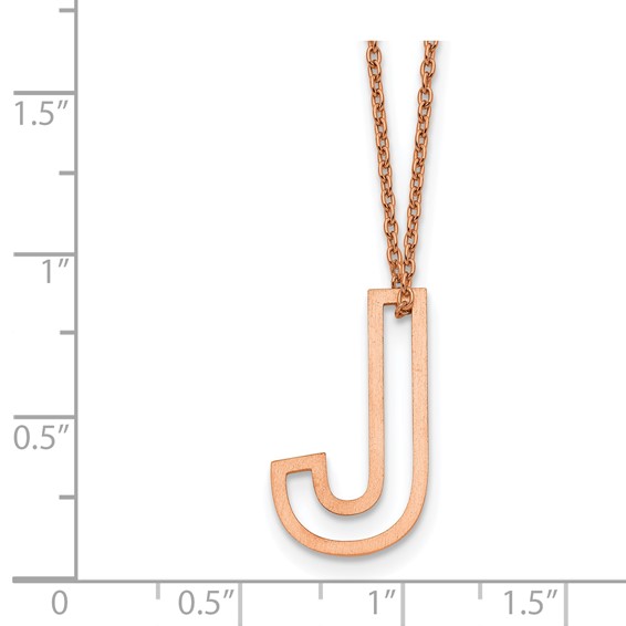 Sterling Silver/Rose Gold-Plated Cut Out Slide Initial J Necklace