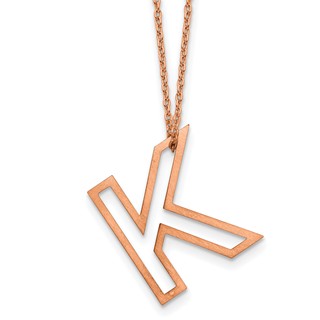Sterling Silver/Rose Gold-Plated Cut Out Slide Initial K Necklace