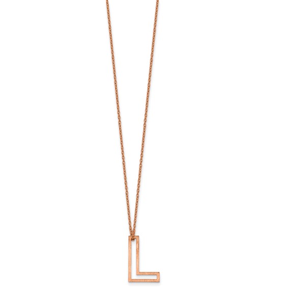 Sterling Silver/Rose Gold-Plated Cut Out Slide Initial L Necklace