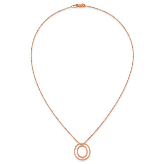 Sterling Silver/Rose Gold-Plated Cut Out Slide Initial O Necklace