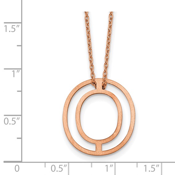Sterling Silver/Rose Gold-Plated Cut Out Slide Initial O Necklace