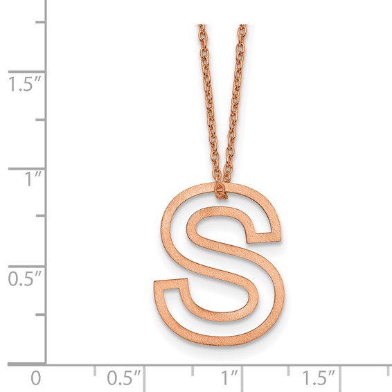 Sterling Silver/Rose Gold-Plated Cut Out Slide Initial S Necklace