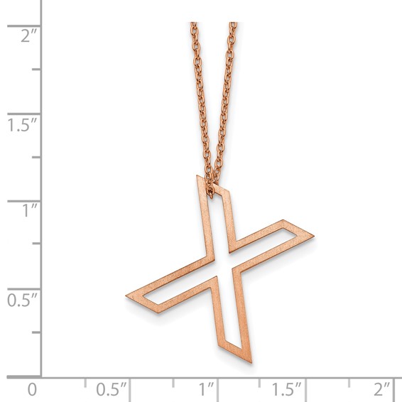 Sterling Silver/Rose Gold-Plated Cut Out Slide Initial X Necklace