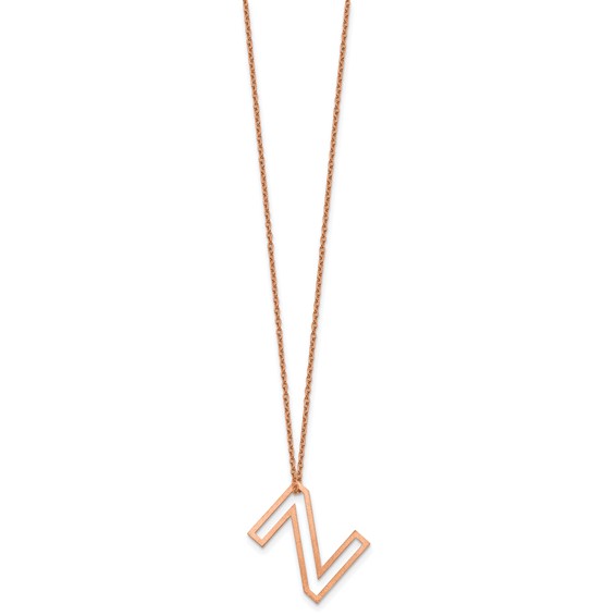 Sterling Silver/Rose Gold-Plated Cut Out Slide Initial Z Necklace