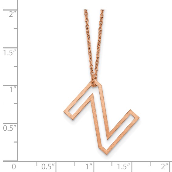 Sterling Silver/Rose Gold-Plated Cut Out Slide Initial Z Necklace
