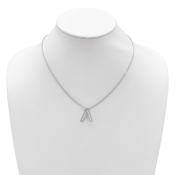 Sterling Silver Cut Out Slide Initial A Necklace
