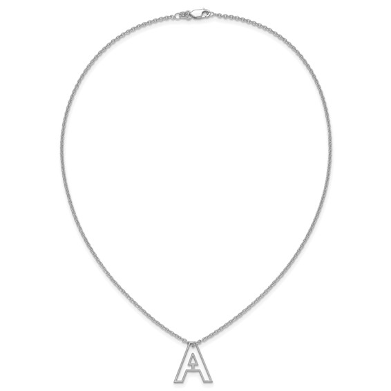 Sterling Silver Cut Out Slide Initial A Necklace