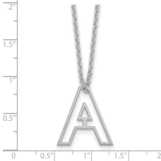 Sterling Silver Cut Out Slide Initial A Necklace