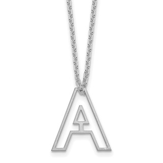 Sterling Silver Cut Out Slide Initial A Necklace