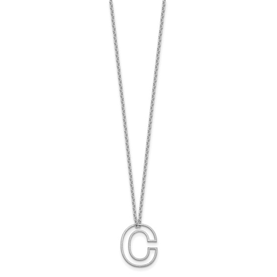 Sterling Silver Cut Out Slide Initial C Necklace
