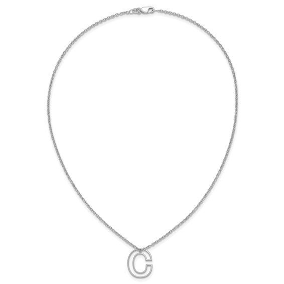 Sterling Silver Cut Out Slide Initial C Necklace