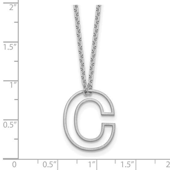 Sterling Silver Cut Out Slide Initial C Necklace